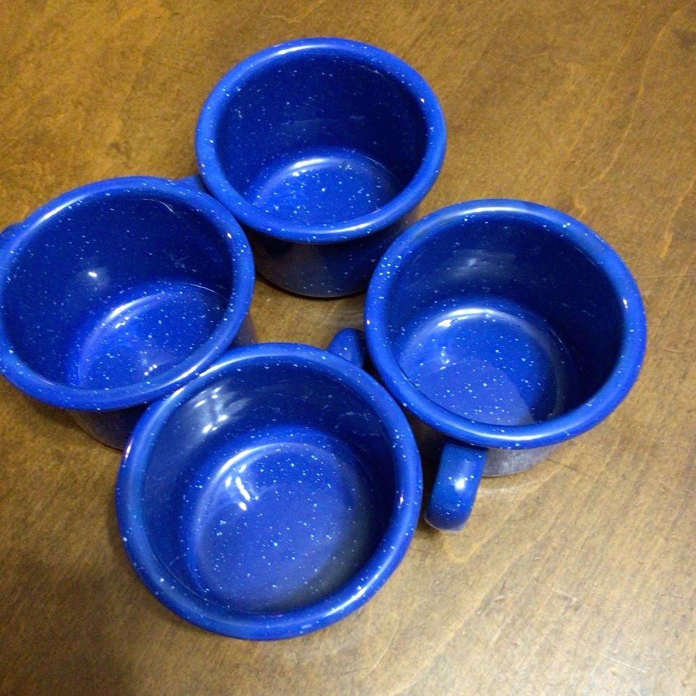 Set of Blue Speckled Espresso Cups